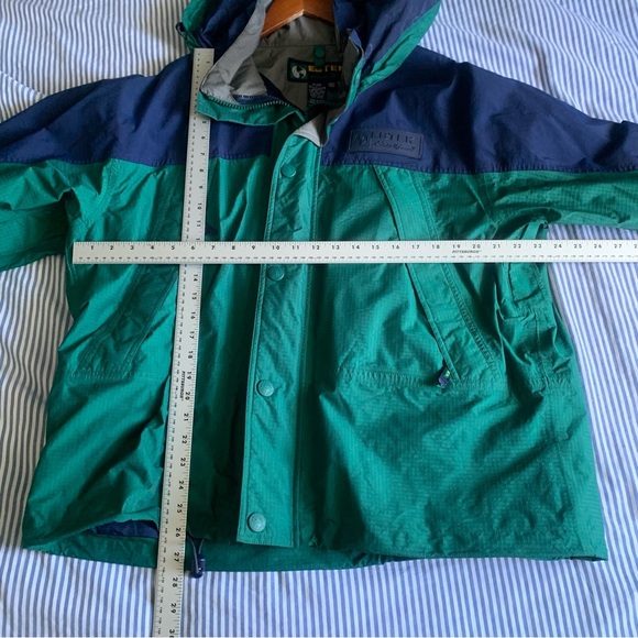 Vintage Eddie Bauer Ebtek Men's Large Gore-Tex Rain Ski Jacket Parka Hidden Hood - Picture 12 of 13